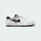 The White Full Force Low, highlighting the Pewter Swoosh and the retro '80s paneling.