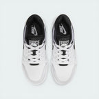 Looking down at the white lacing system, the perforated toe box, and the Force-branded tongue label.