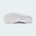 View of the white rubber outsole, featuring the iconic circular pivot-point traction pattern.