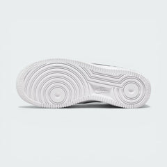 View of the white rubber outsole, featuring the iconic circular pivot-point traction pattern.