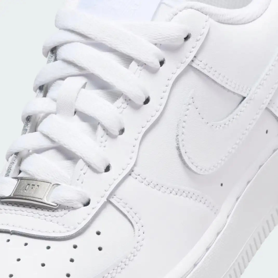 Nike Air Force 1 Leather Kids White Trainers FV5951 111