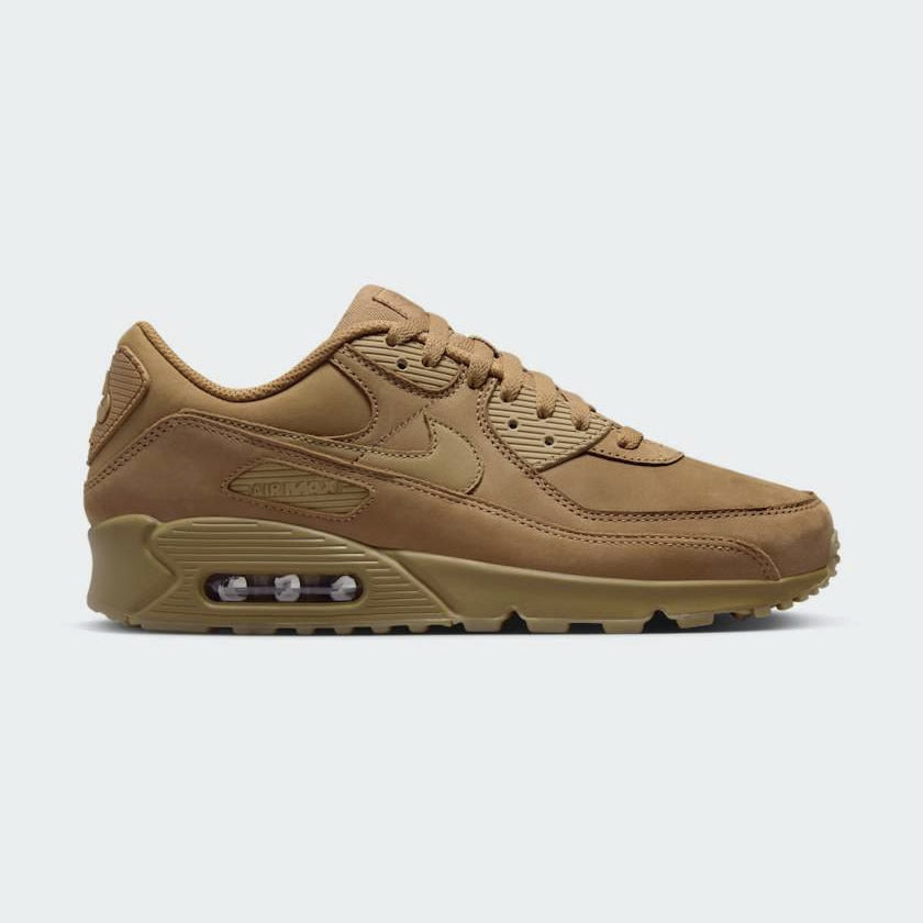 Nike Air Max 90 Premium TRK3 Men's Trainers FZ5102-299 side view showing layered earth-toned upper and visible Air unit