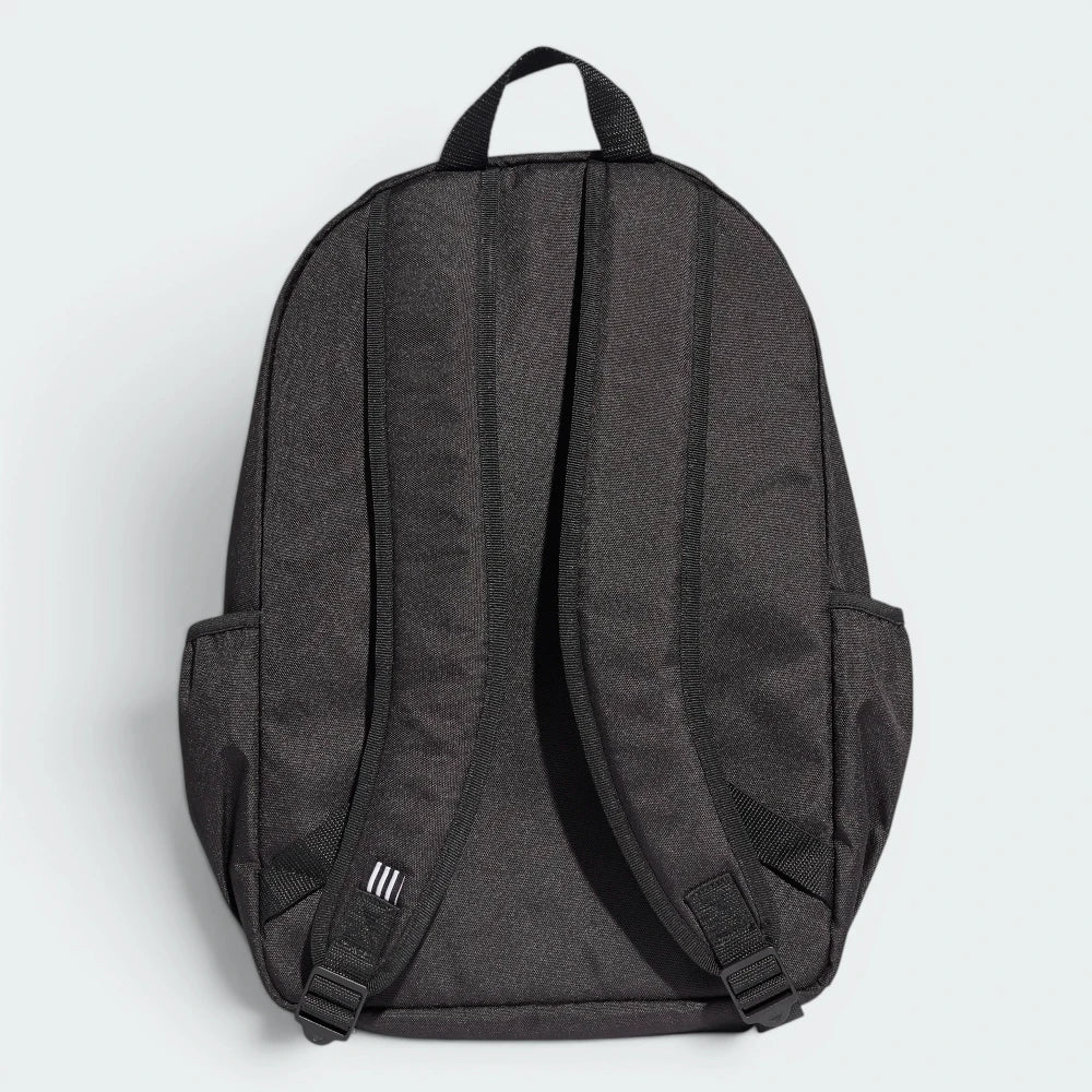 Focusing on the clean back panel and the professional finish of the adjustable shoulder straps.