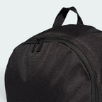 Focuses on the heavy-duty top carry handle and the professional quality of the main zipper.