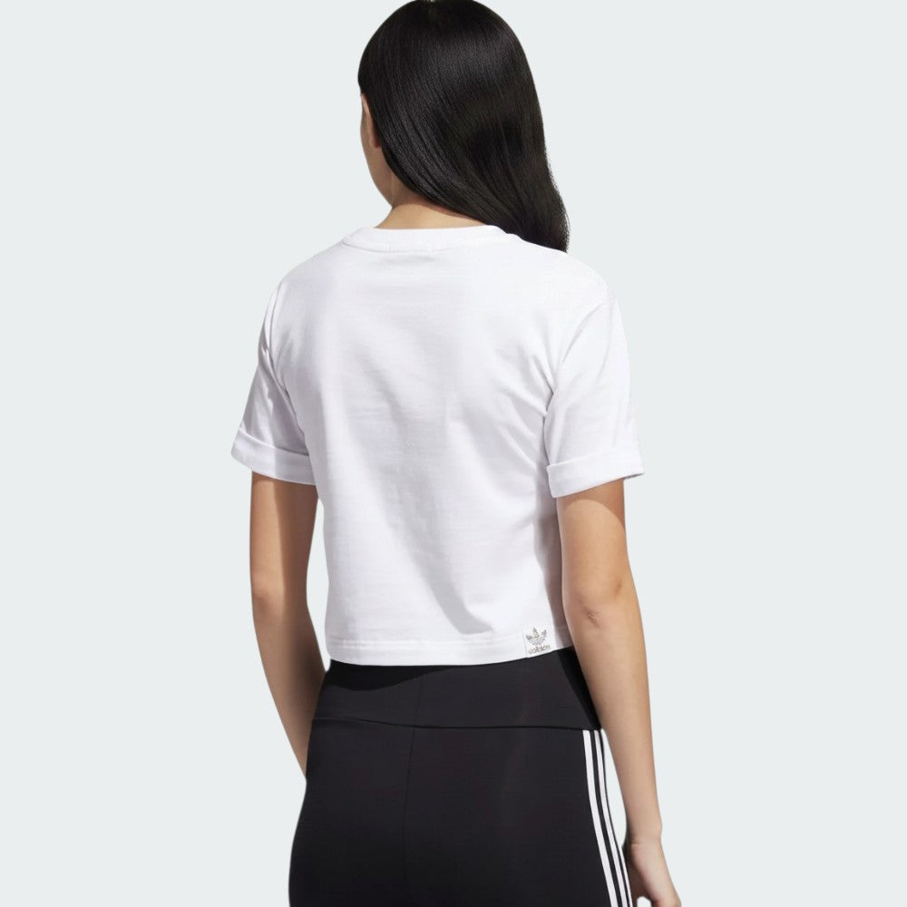 adidas Originals Women's Pride Linear Crop Tee White GK8520 Secondary image