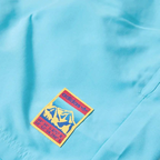Close-up of adidas Adiplore 2.0 Woven Shorts GP1124 technical fabric and subtle Outdoor logo branding