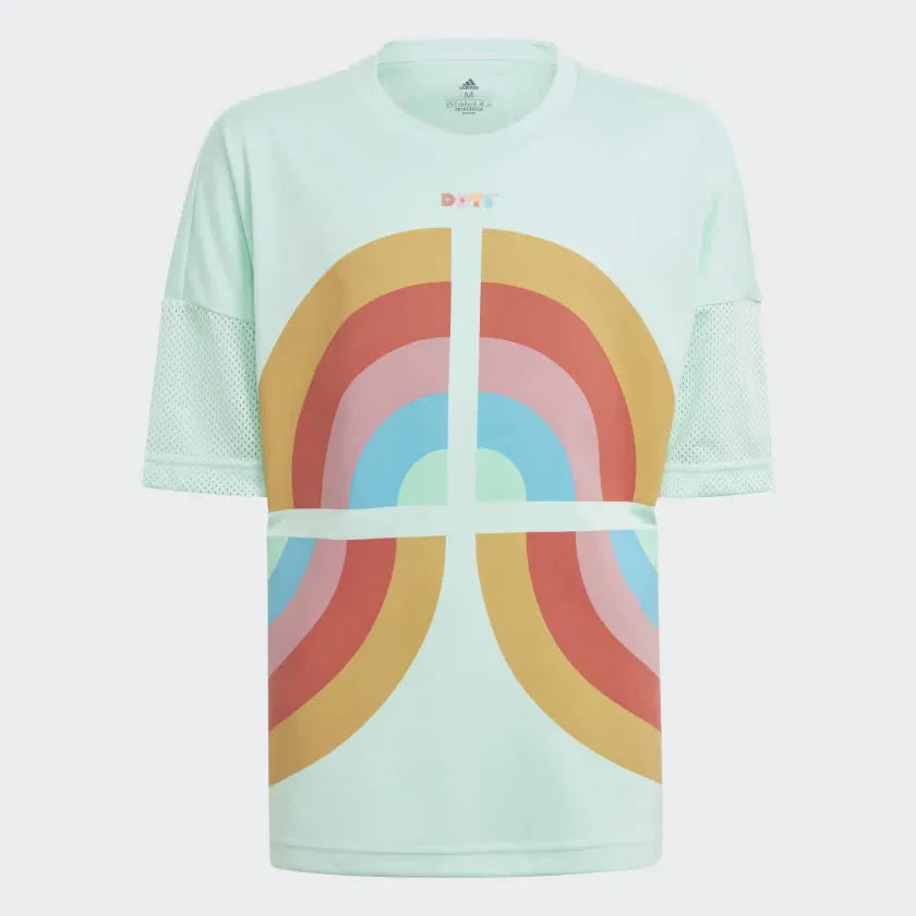 Adidas x LEGO® DOTS Juniors' Mesh T-Shirt Clear Mint GR0222 Secondary image
