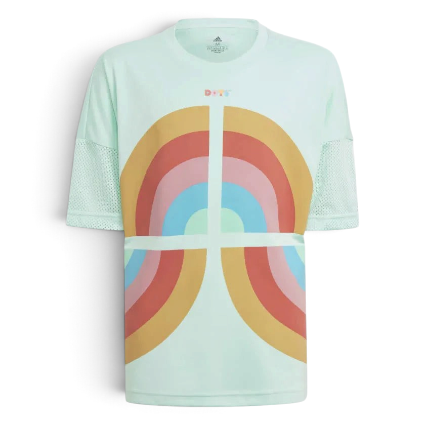 Adidas x LEGO® DOTS Juniors' Mesh T-Shirt Clear Mint GR0222 Secondary image