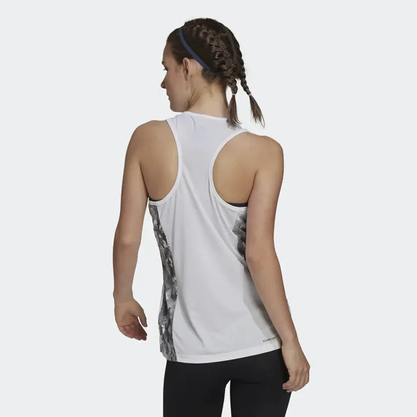 Adidas Women's AEROREADY D2M Racerback Tank Top - White GS6344