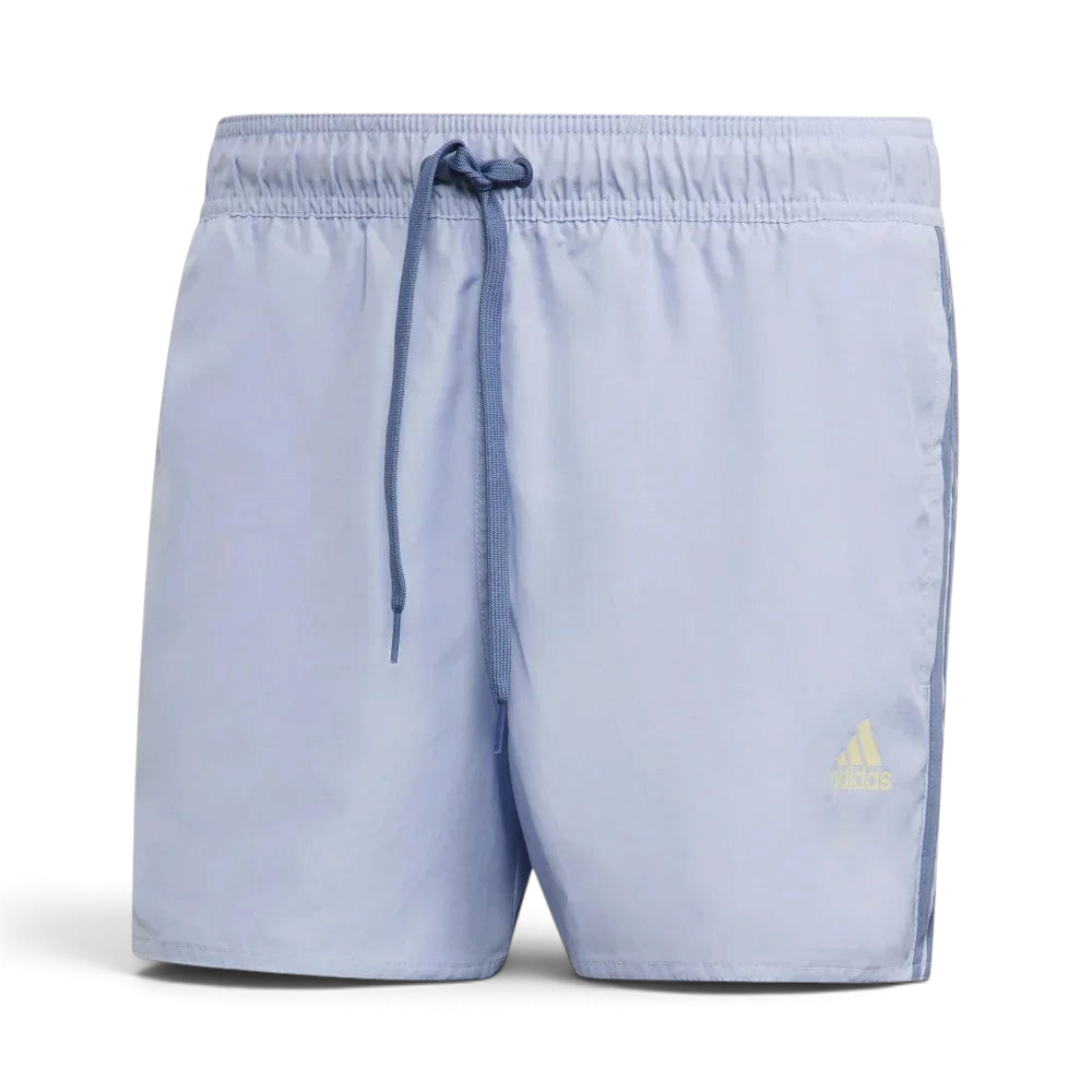 adidas Classic 3-Stripes Men's Swim Shorts GU0322 front view showing violet colour and white 3-Stripes
