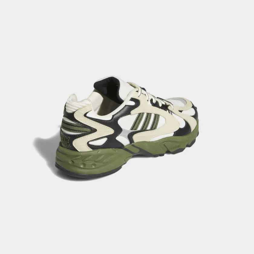 Rear view of the Adidas x Ivy Park Savage V4 sneakers, focusing on the structured heel and Ivy Park branding.