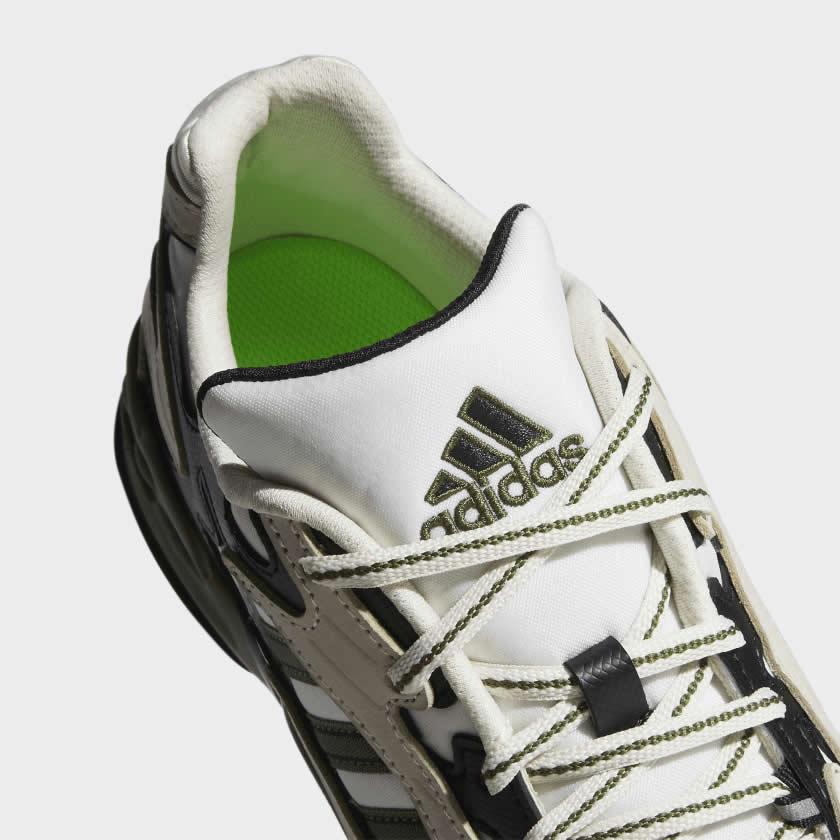 Detailed zoom on the outsole and midsole of the Adidas x Ivy Park Savage V4 sneakers, highlighting the cushioned feel and durable rubber sole.