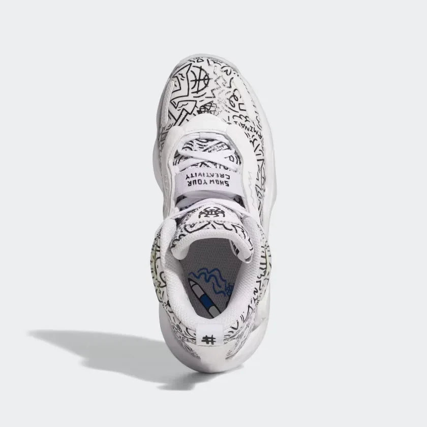 adidas Juniors' D.O.N. Issue #3 Basketball Trainers White GY2829 UK Size 4 Secondary image