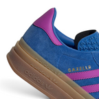 Highlights the "unreal" textured finish of the stacked platform walls and its robust, clean bonding to the upper suede.
