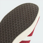 Close-up of a shoe sole with a textured pattern on a light gray background