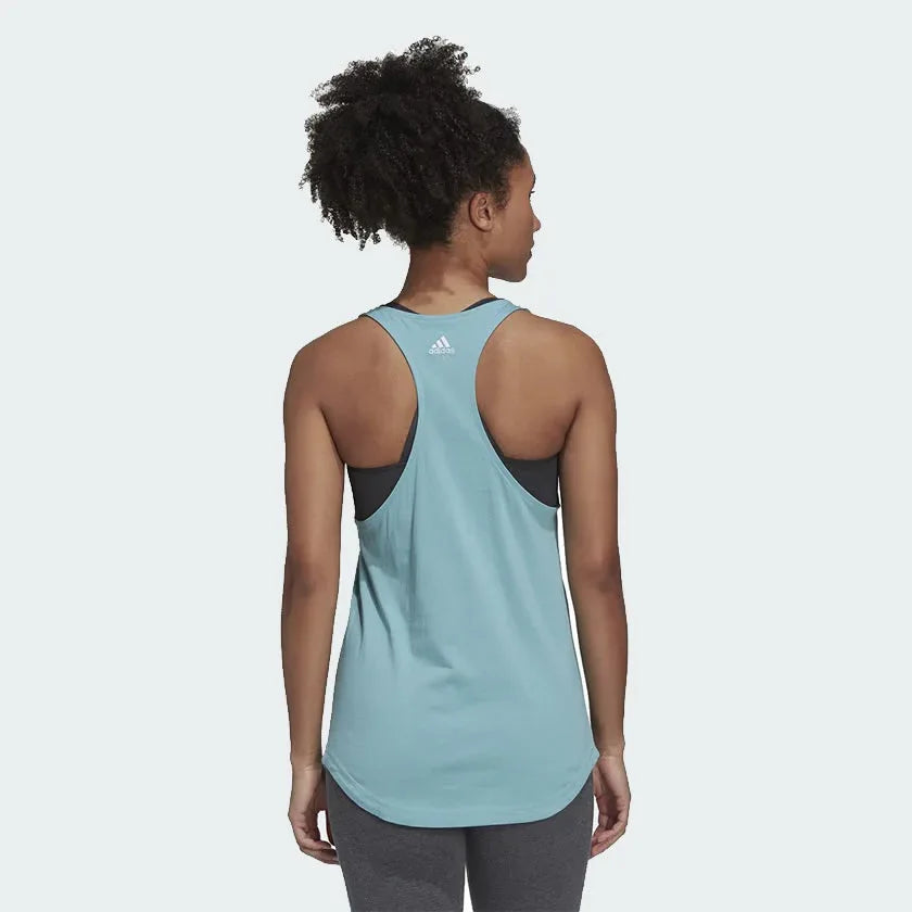 Adidas Women's Linear Loose Tank Top Mint Green H07756 Secondary image