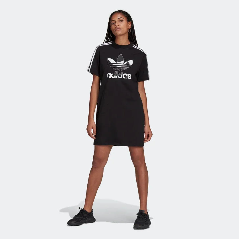 tradesports.co.uk Adidas Women's Marimekko Trefoil Print Infill Tee Dress H20487 Main image
