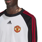 A close-up of the premium embroidered Manchester United badge.