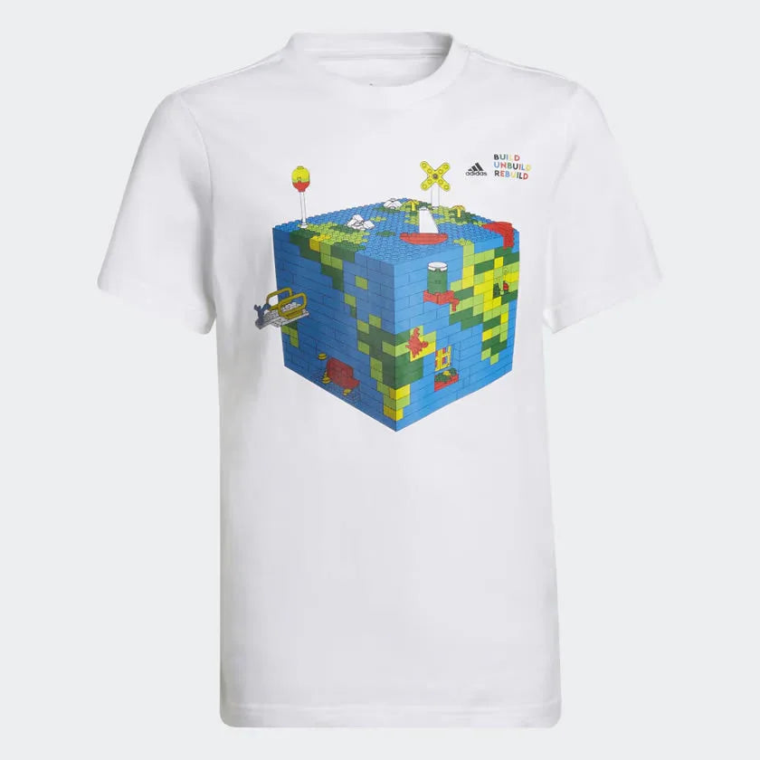 Adidas x LEGO® Juniors' Play Graphic T-Shirt White HA4041 Secondary image