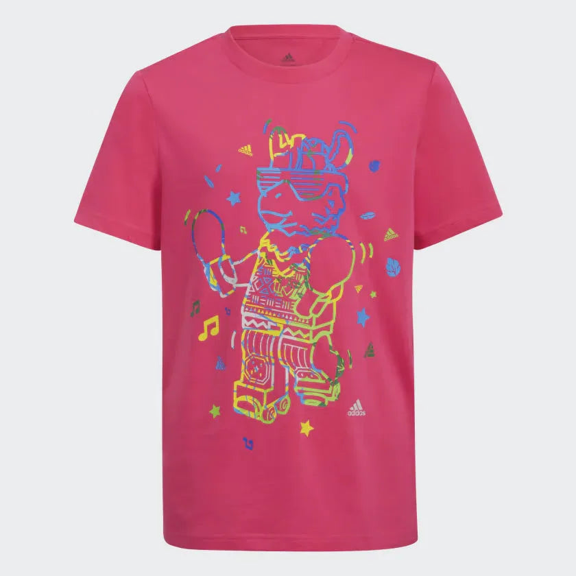 Adidas x LEGO® Vidiyo Juniors' Graphic T-Shirt Real Magenta HA4043 Secondary image