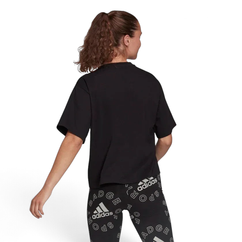 Essentials Women's Logo Boxy Tee Black HC9189 Secondary image