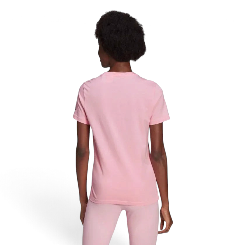 Adidas Women's Essentials Slim Logo T-Shirt HD1681 Light Pink/Black - back view