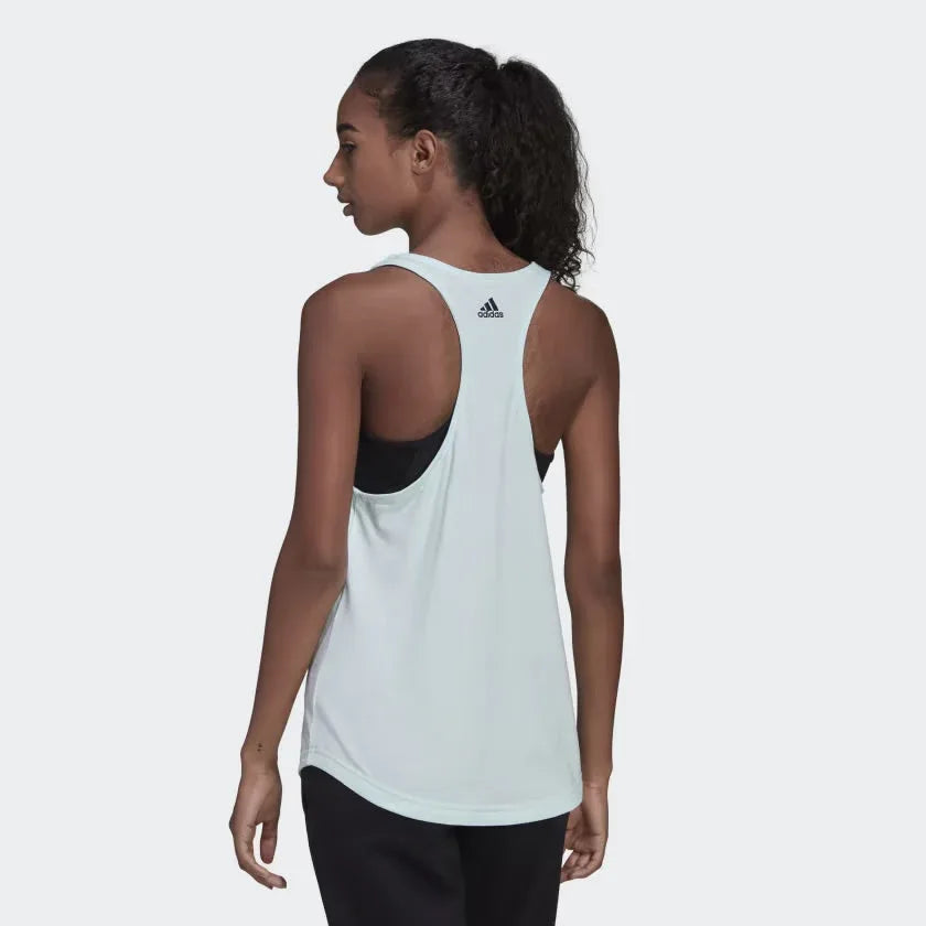 Adidas Women's Linear Loose Racerback Tank Top Ice Mint HD1683 UK XS Secondary image