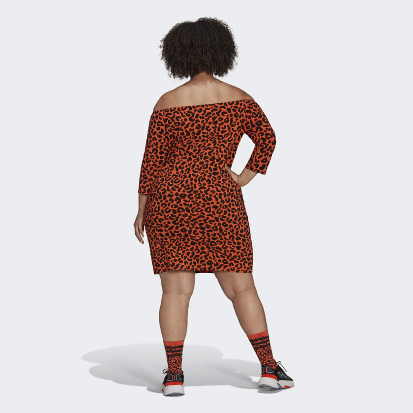 Adidas Originals Women's x Rich Mnisi Leopard Print Dress Plus Size