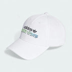 Adidas Adidas Originals Graphic Retro Baseball Cap in white, front view showing the hard, curved peak and embroidered branding on the crown.Retro Baseball Cap White Men's HD9754