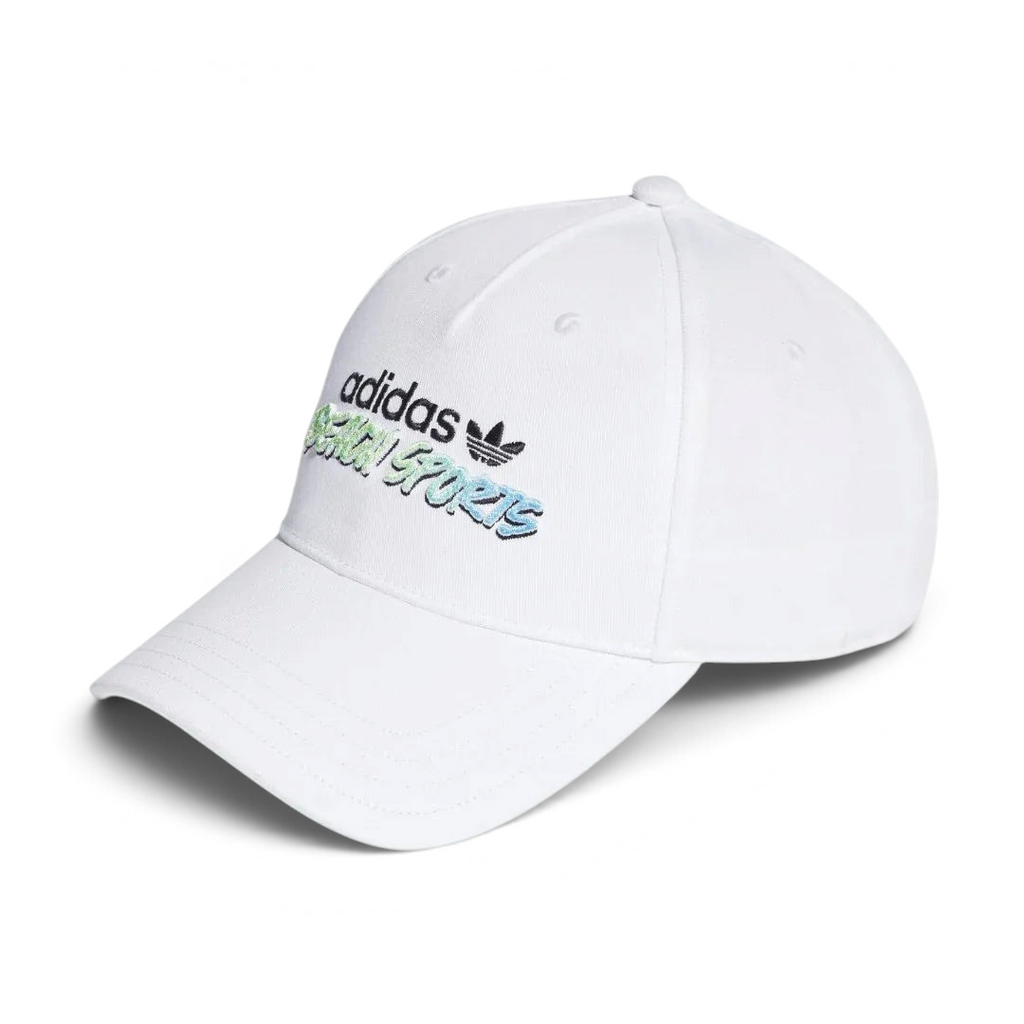 Adidas Adidas Originals Graphic Retro Baseball Cap in white, front view showing the hard, curved peak and embroidered branding on the crown.Retro Baseball Cap White Men's HD9754