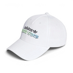 Adidas Adidas Originals Graphic Retro Baseball Cap in white, front view showing the hard, curved peak and embroidered branding on the crown.Retro Baseball Cap White Men's HD9754
