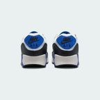 Nike Air Max 90 Premium Men's White Trainers HF3449-100 back view showing Nike Air branding on heel tab and low-cut collar