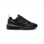 Nike Air Max Pulse Juniors' trainers in black and grey, side profile showing visible point-loaded Max Air unit and layered textile upper.