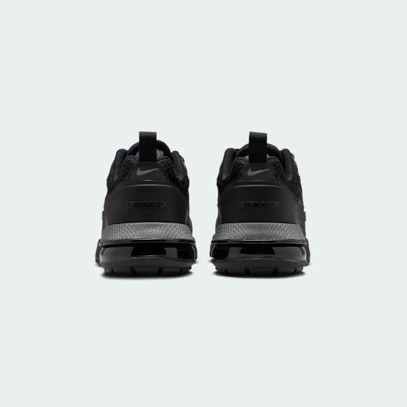 Rear view of the Nike Air Max Pulse Juniors' trainers, focusing on the prominent Max Air unit and heel branding.
