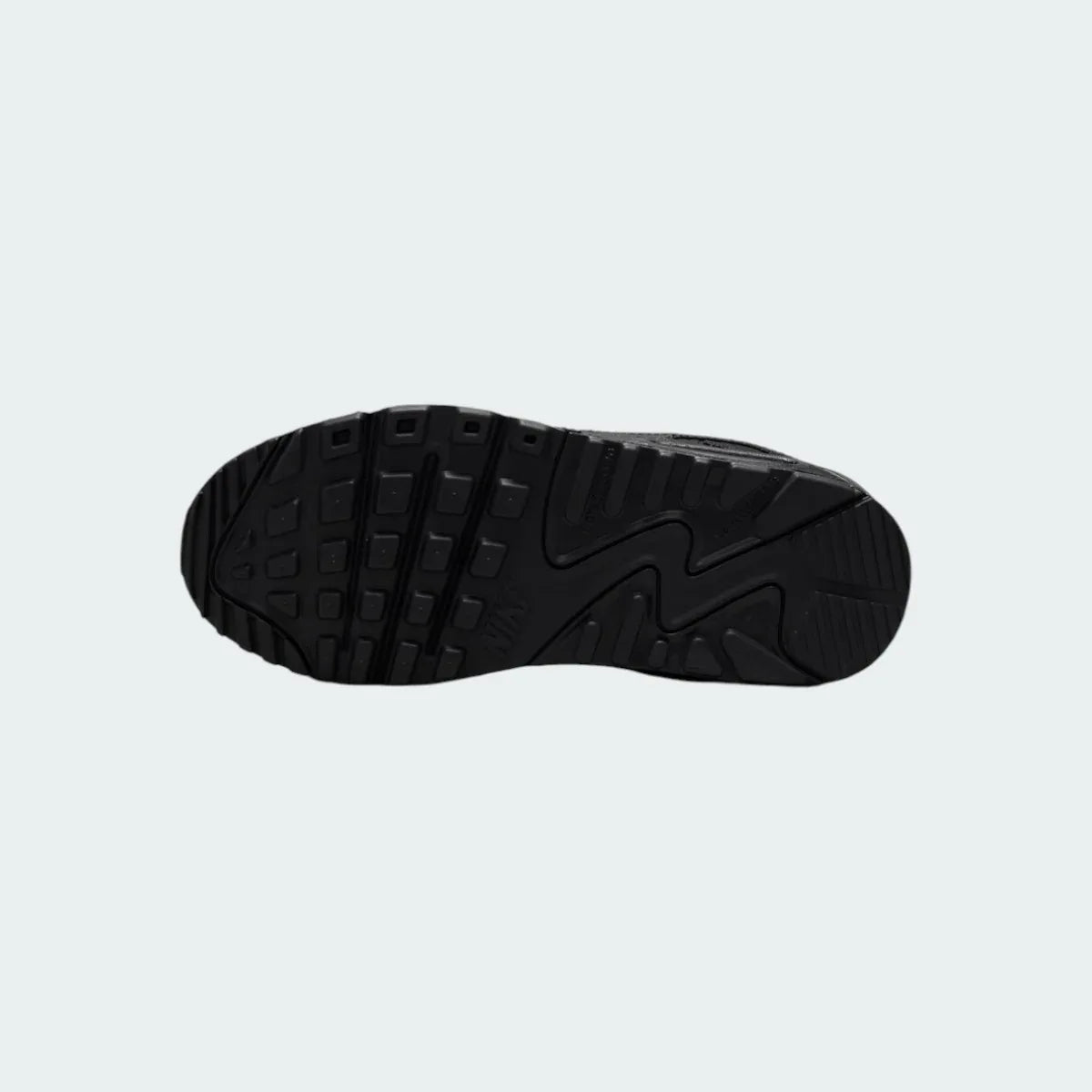 Nike Air Max 90 Juniors Triple Black Leather Trainers HF6358 001 Secondary image
