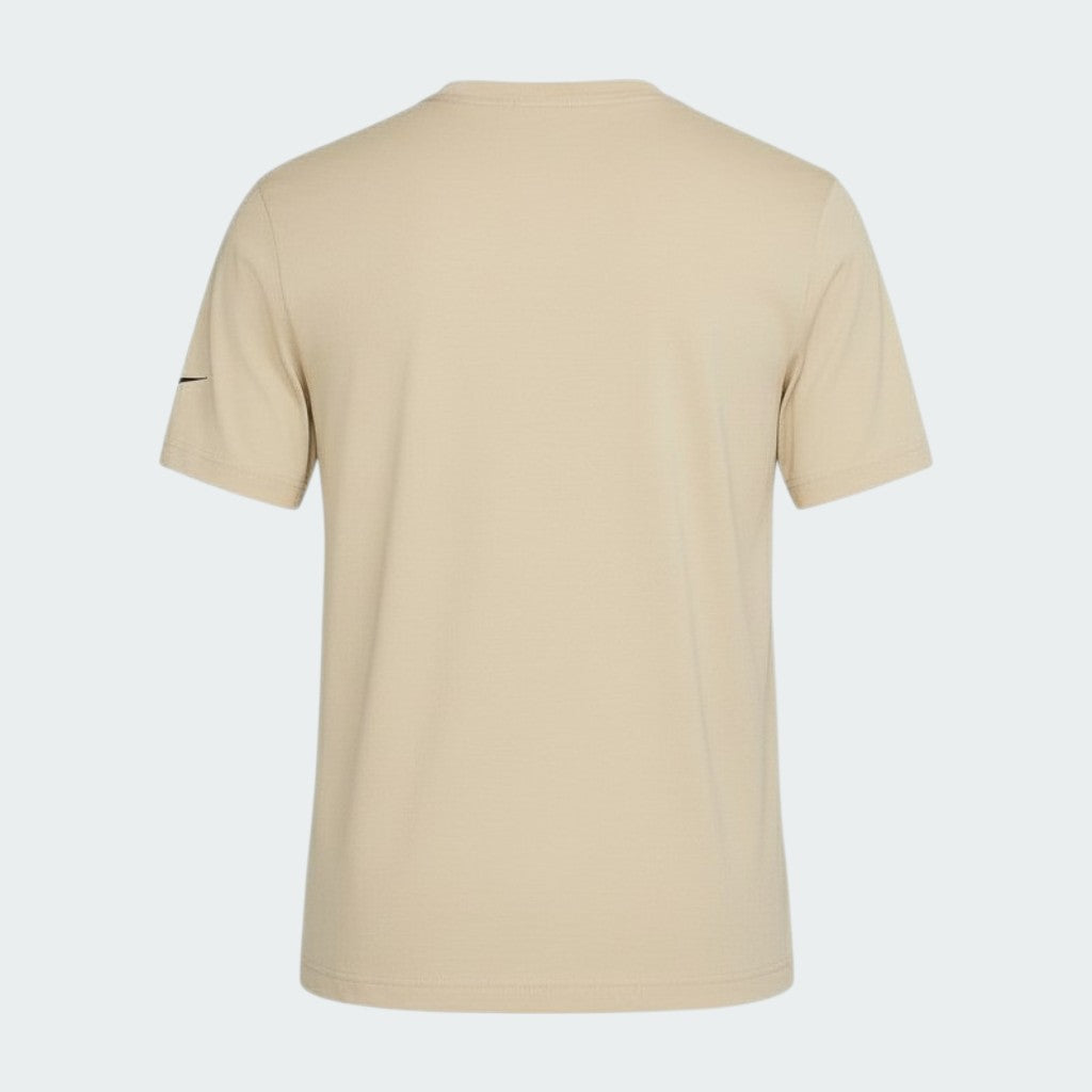 Focusing on the clean, tagless back neck and the straight hem finish.