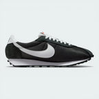 Side profile of the Black/White Nike LD-1000, showcasing the iconic flared heel and the contrast white Swoosh on a mesh upper.