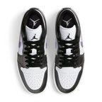 Top-down view of the trainers, highlighting the perforated toe box and the crisp white lacing system against the premium leather tongue.