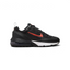 Nike Air Max Pulse Juniors' trainers in black with university red accents, side profile showing visible point-loaded Max Air unit and layered textile upper.