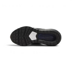 View of the outsole of the Nike Air Max Pulse Juniors' black trainers, showing the durable rubber waffle-inspired tread pattern.