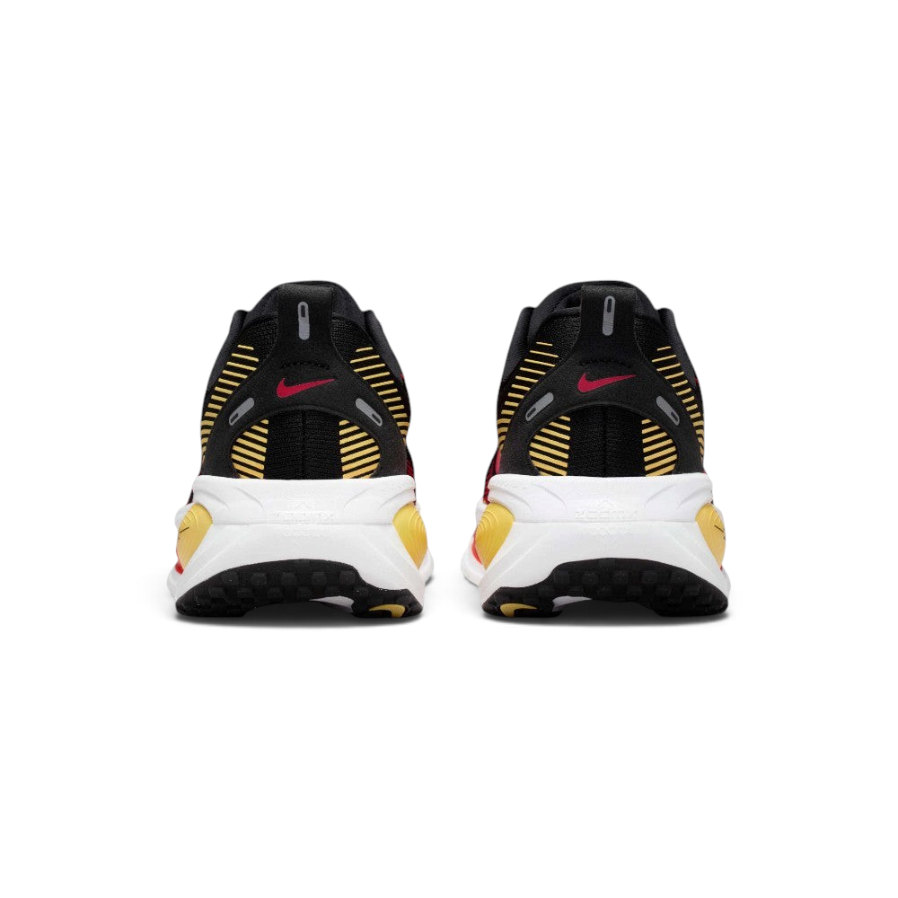 Focuses on the contoured shape of the padded ankle collar, highlighting the thick plush heel lining and the robust, wide footprint of the ReactX sole unit engineered for maximum landing stability.