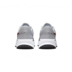Trade Sports Nike Run Defy men's running trainers in wolf grey mesh with white foam midsoles, rear view.