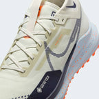 Close-up of Nike React Pegasus Trail 4 GTX V2 Trail Shoes HM9728-001 GORE-TEX label and upper mesh texture