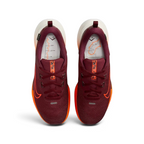 Top-down view of a pair of Nike Juniper Trail 2 GORE-TEX V2 men's trail shoes in burgundy, highlighting their durable construction and lace-up closure.