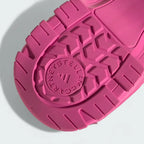 Rear view of the Adidas by Stella McCartney Hika Sandals in pink, focusing on the heel strap and branding.