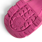 Rear view of the Adidas by Stella McCartney Hika Sandals in pink, focusing on the heel strap and branding.