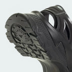 Looking at the rear of the sandal with grippy outsole and heel strap for comfort