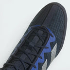 Details the premium seamless overlay wrapping the front toe scuff zone and the precision extended lacing eyelets.