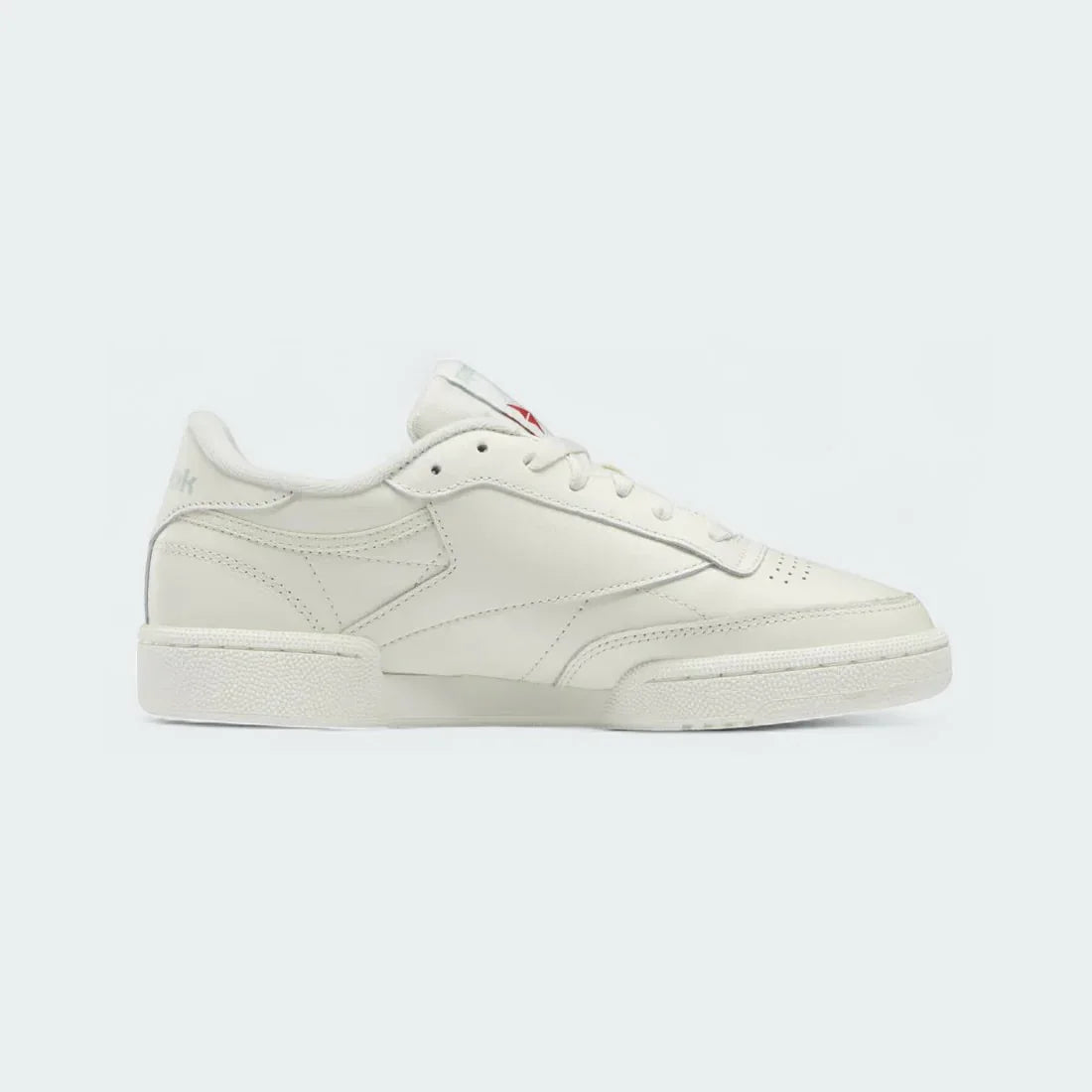 Reebok Club C 85 Women's Chalk Leather Trainers HQ0947 inside view show the leather panelling