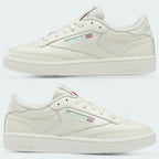 Reebok Club C 85 Women's Chalk Leather Trainers HQ0947 both sides showing all the detail of these classic sneakers